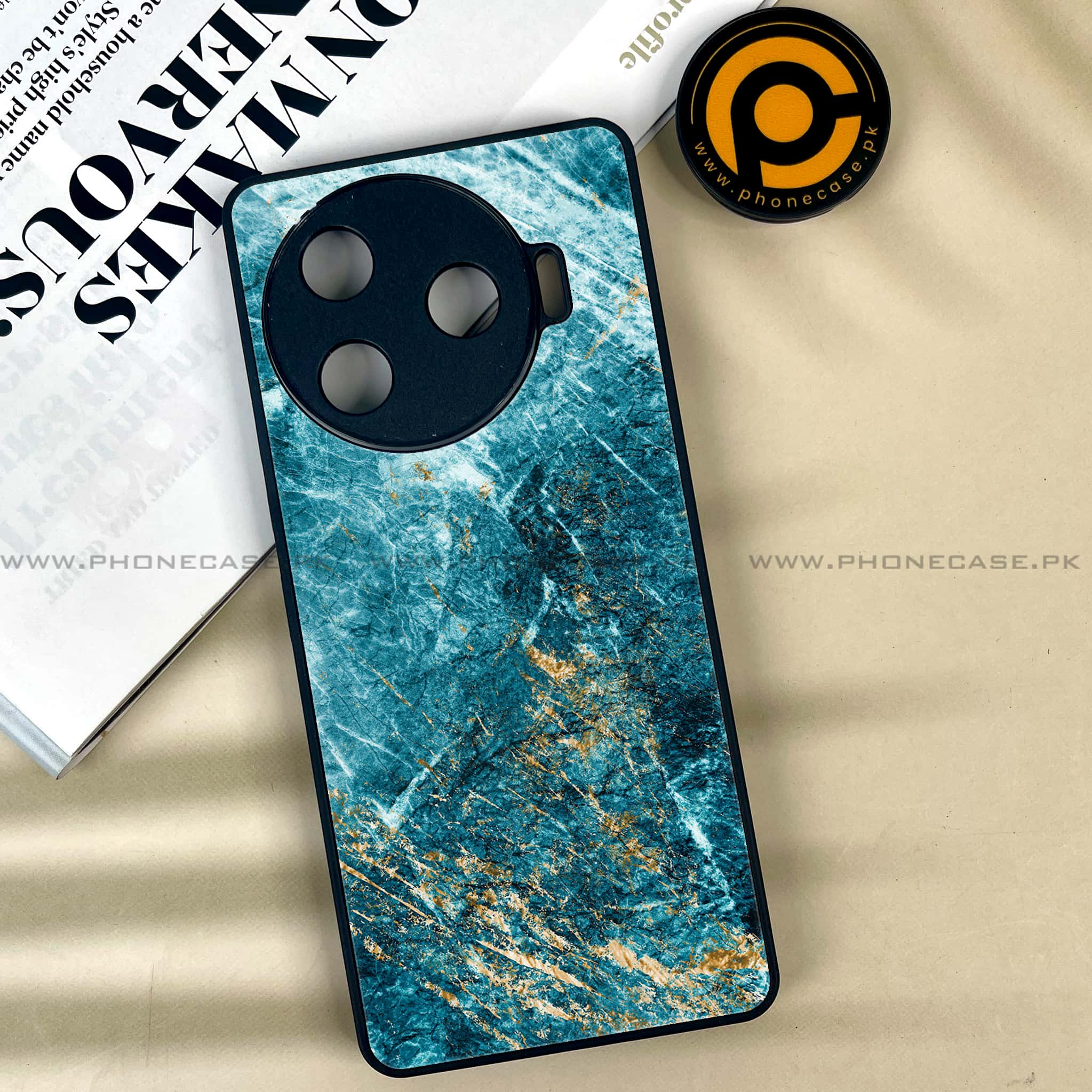 Tecno Camon 30 Pro - Blue Marble 2.0 Series - Premium Printed Glass soft Bumper shock Proof Case