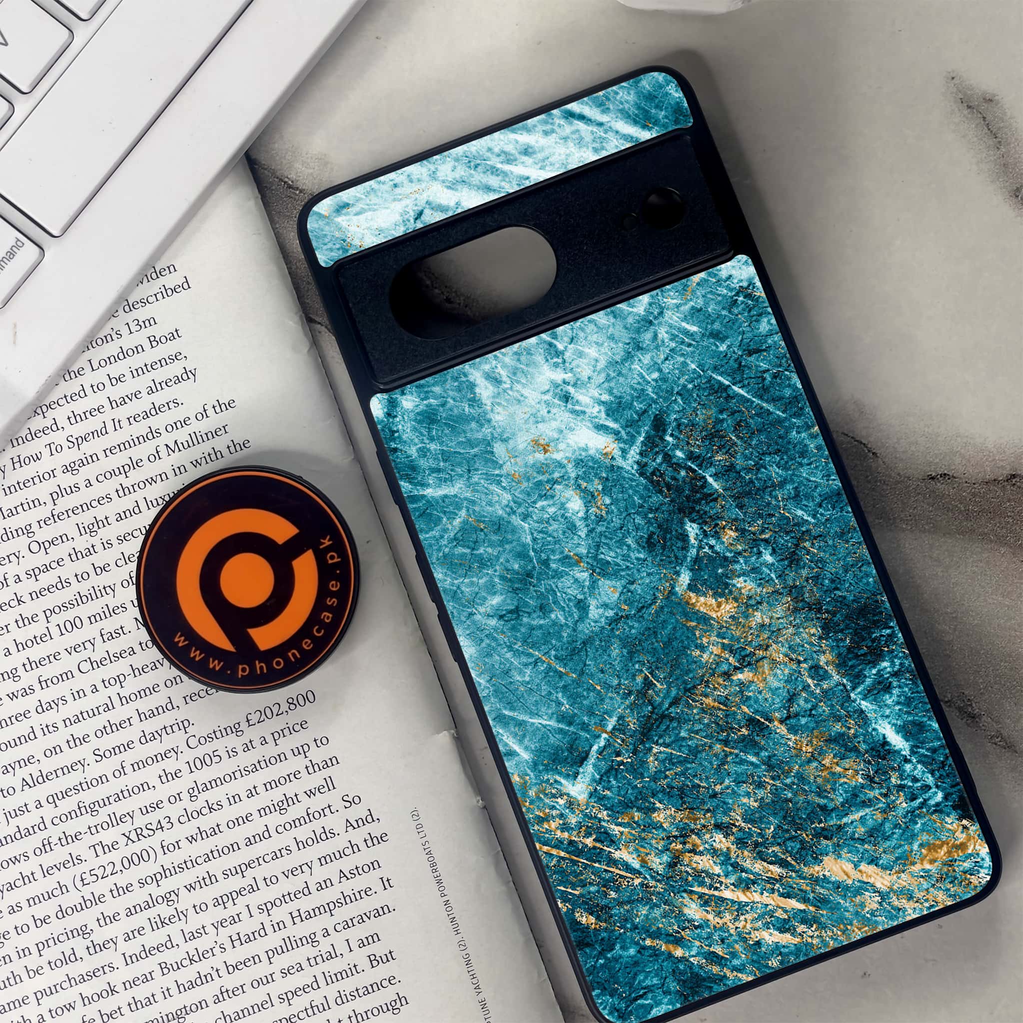 Google Pixel 7 - Blue Marble Series V 2.0 - Premium Metal Printed soft Bumper Shock Proof Case