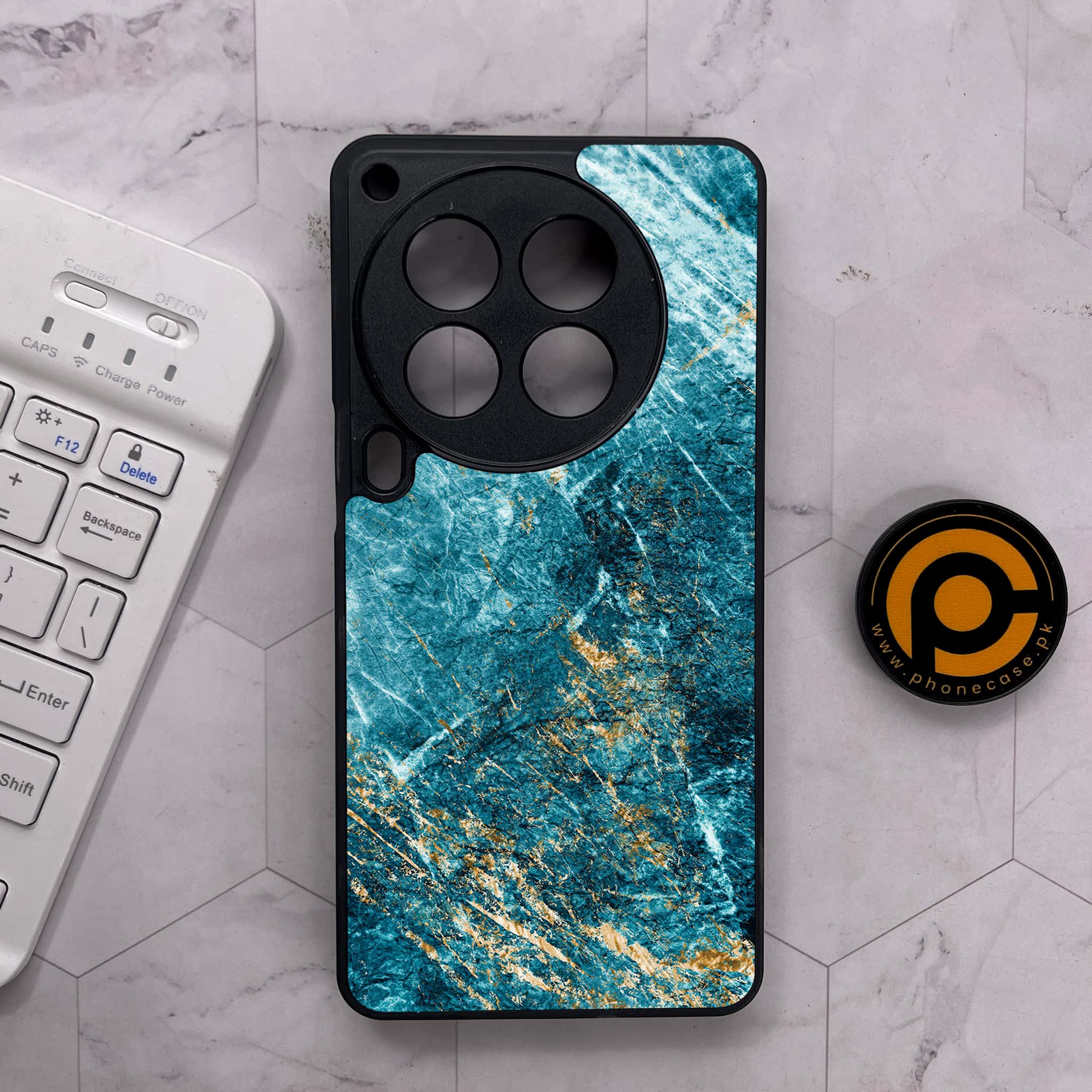 Tecno Camon 30 Premier - Blue Marble 2.0 Series - Premium Metal Printed soft Bumper shock Proof Case