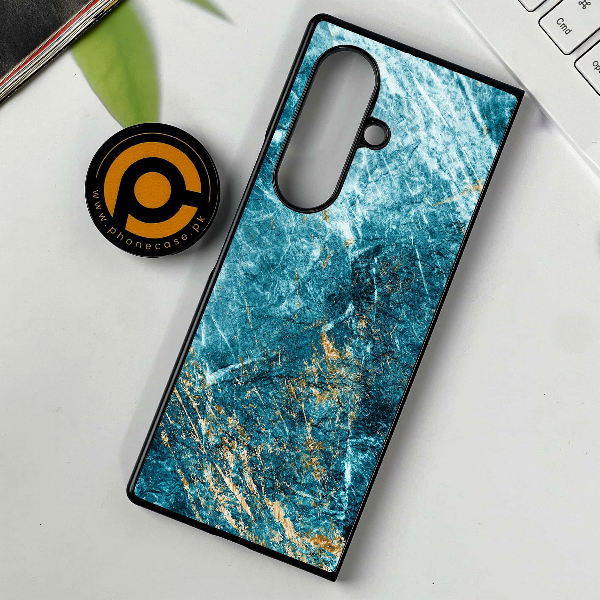 Samsung Galaxy Z Fold 7 - Blue Marble 2.0 Series - Premium Metal Printed soft Bumper shock Proof Case