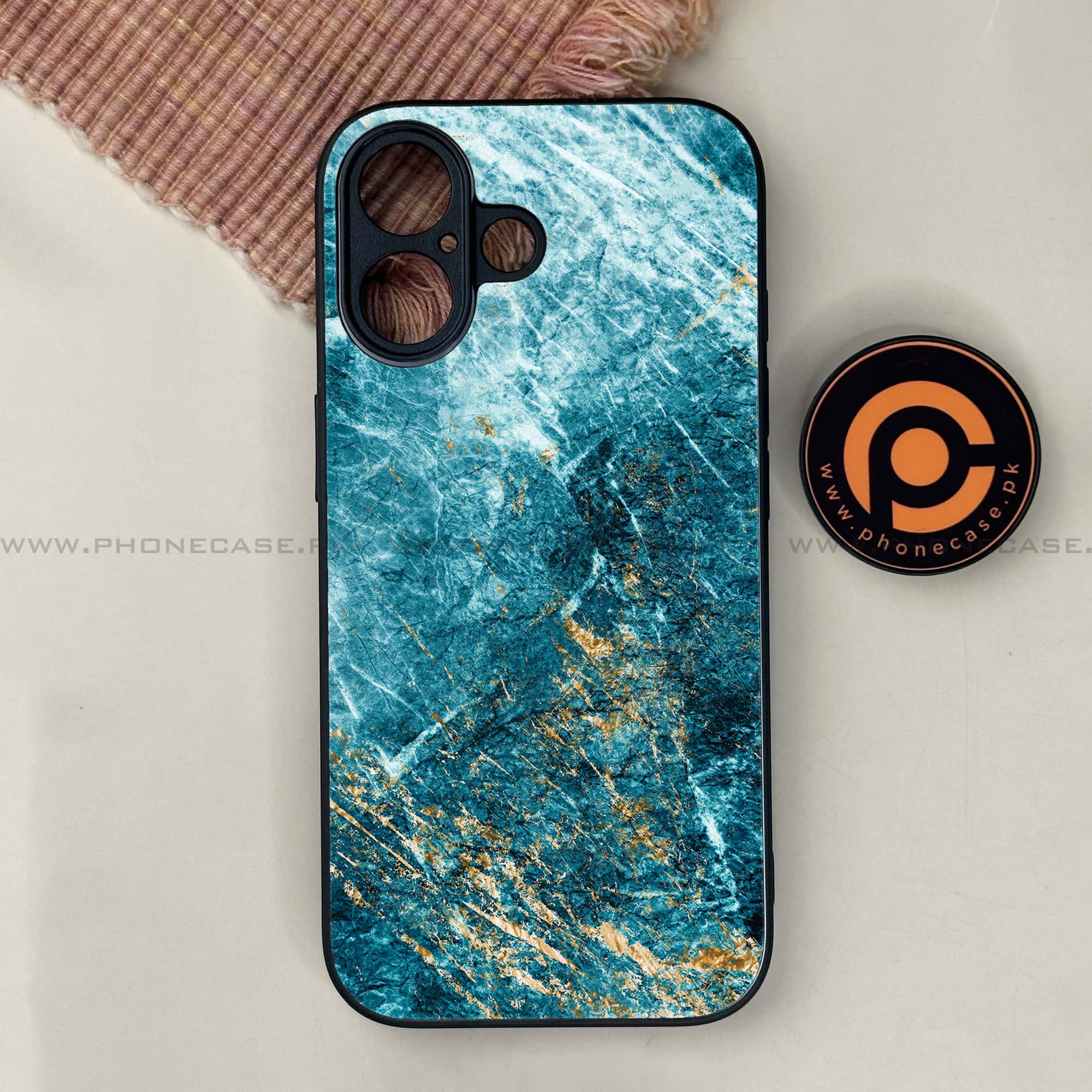 iPhone 17 - Blue Marble 2.0 Series - Premium Printed Glass soft Bumper shock Proof Case