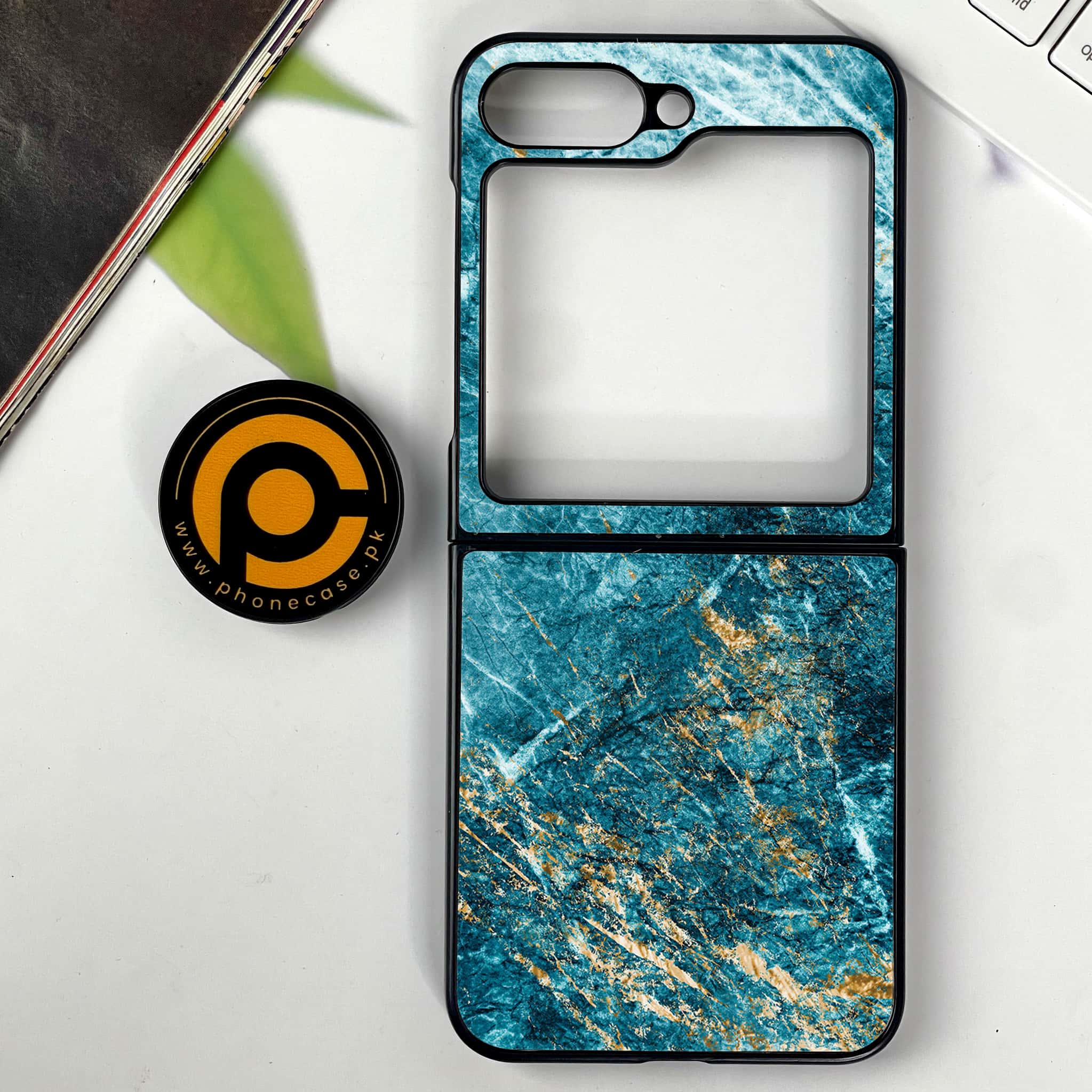 Galaxy Z Flip 7 - Blue Marble 2.0 Series - Premium Metal Printed soft Bumper shock Proof Case