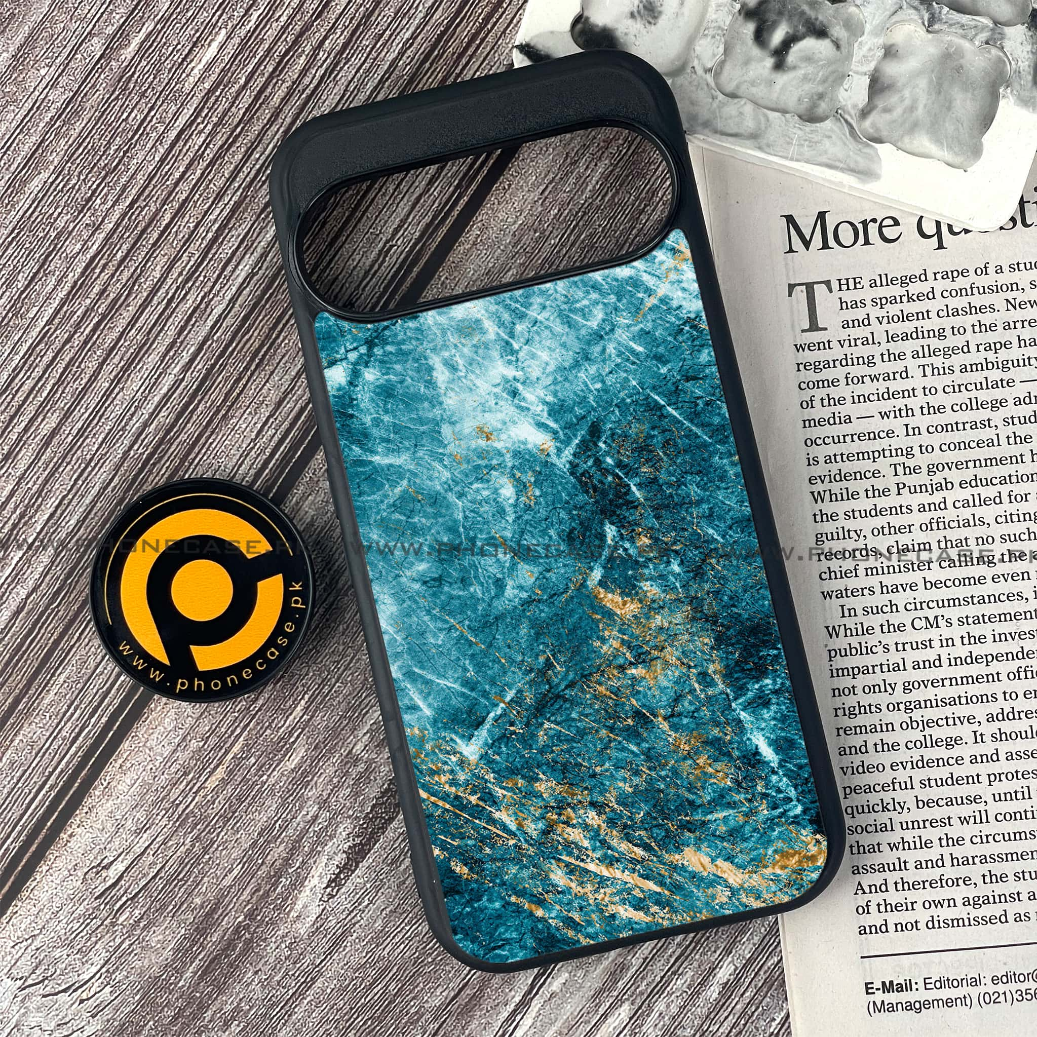 Google Pixel 9 Pro - Blue Marble 2.0 Series - Premium Printed Glass soft Bumper shock Proof Case