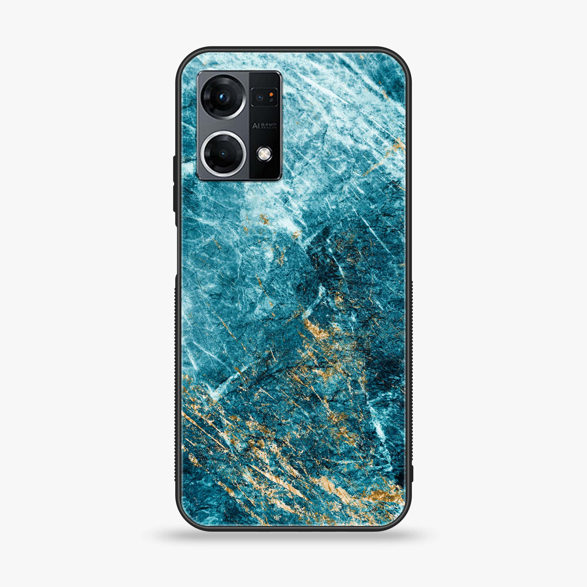 Oppo Reno 7 - Blue Marble 2.0 Series - Premium Printed Glass soft Bumper shock Proof Case