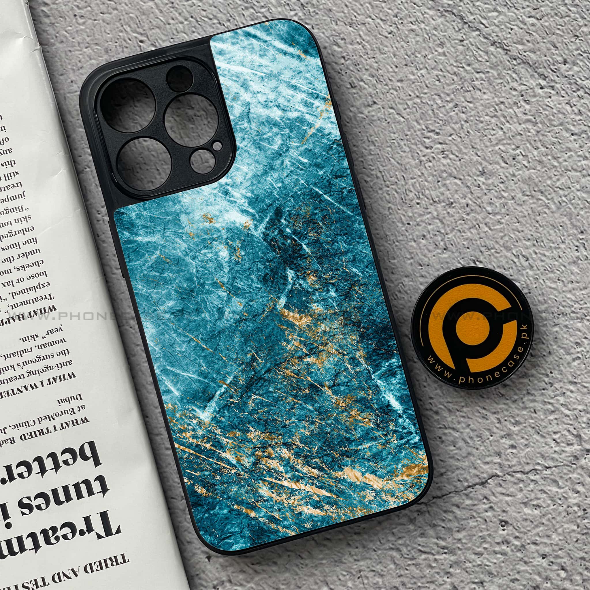iPhone 15 Pro - Blue Marble Series V 2.0 - Premium Metal Printed soft Bumper shock Proof Case
