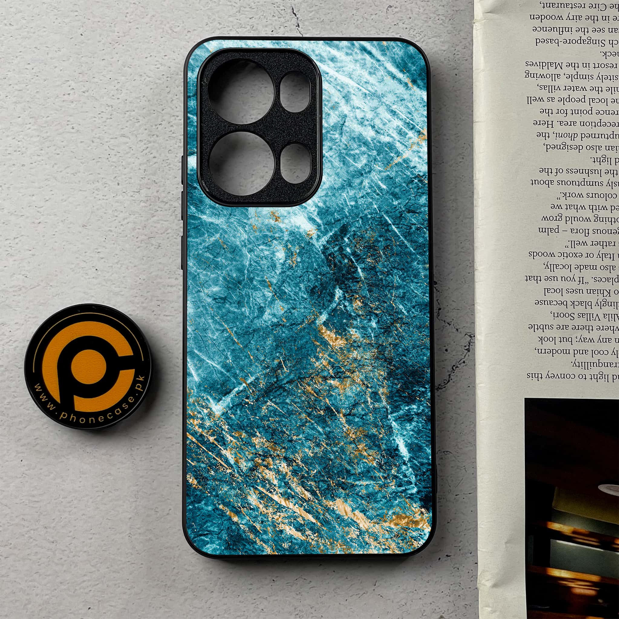 Oppo Reno 13 Pro - Blue Marble 2.0 Series - Premium Metal Printed Soft Bumper Shockproof Case