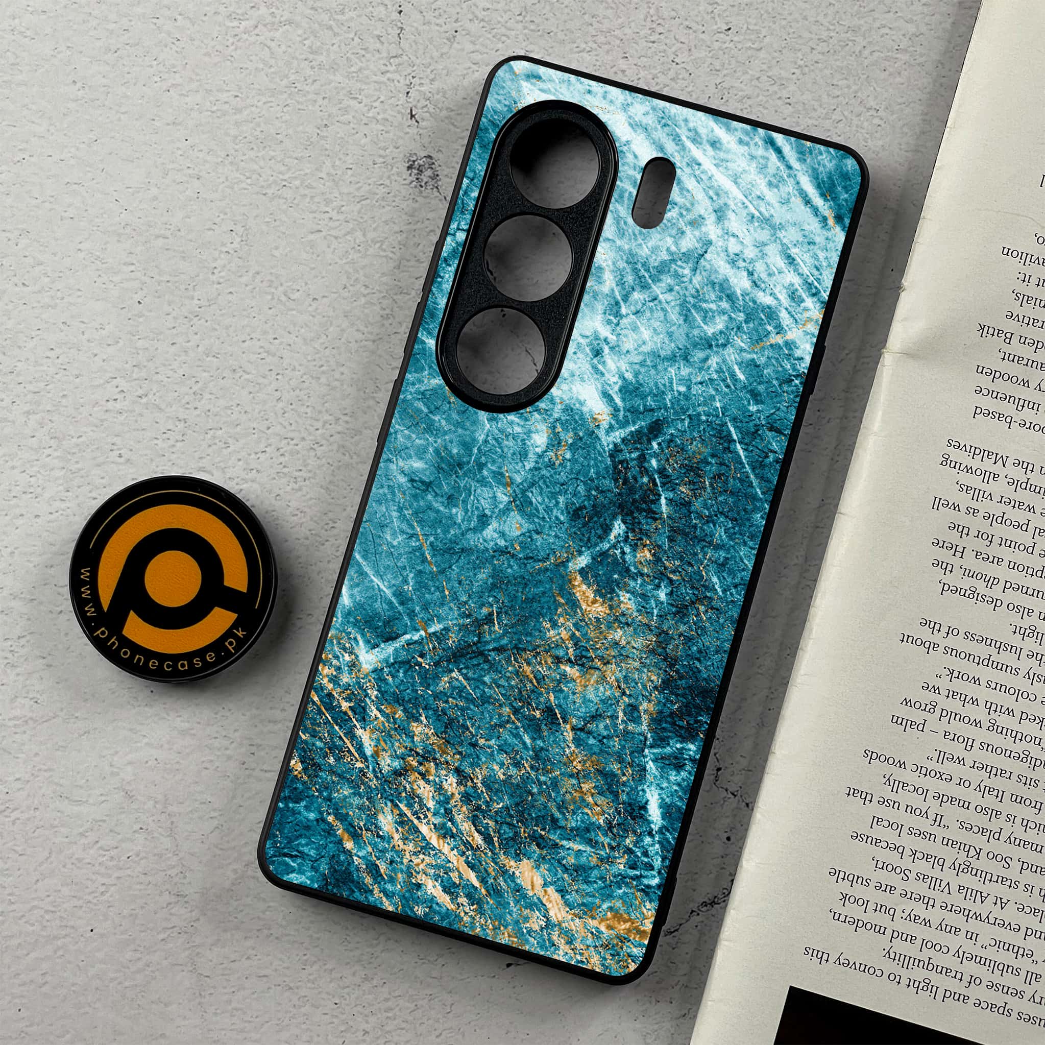 Tecno Camon 40 - Blue Marble 2.0 Series  - Premium Metal Printed Soft Bumper Shockproof Case