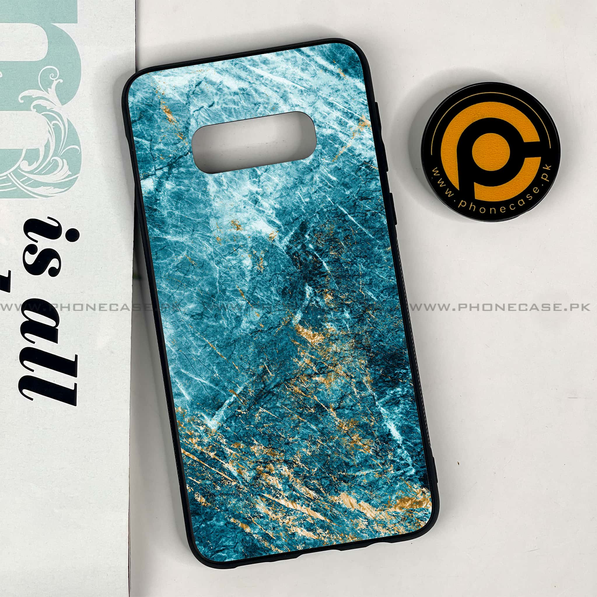 Galaxy S10e - Blue Marble 2.0 Series - Premium Printed Glass soft Bumper shock Proof Case