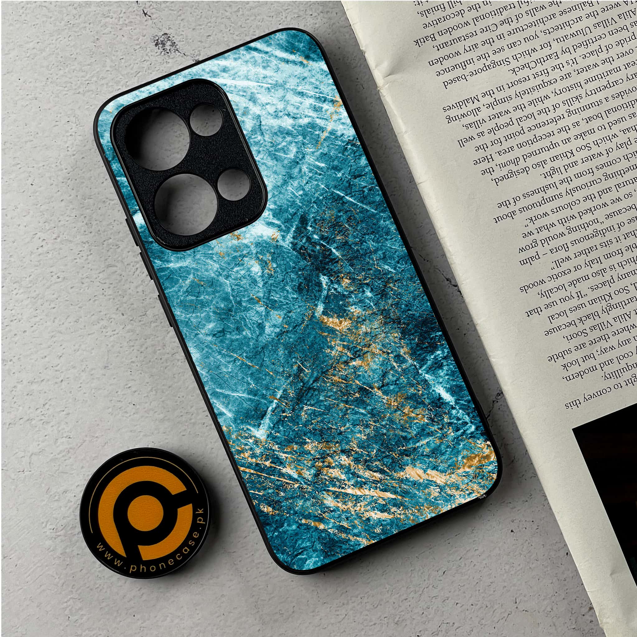 Oppo Reno 13 - Blue Marble 2.0 Series - Premium Metal Printed Soft Bumper Shockproof Case