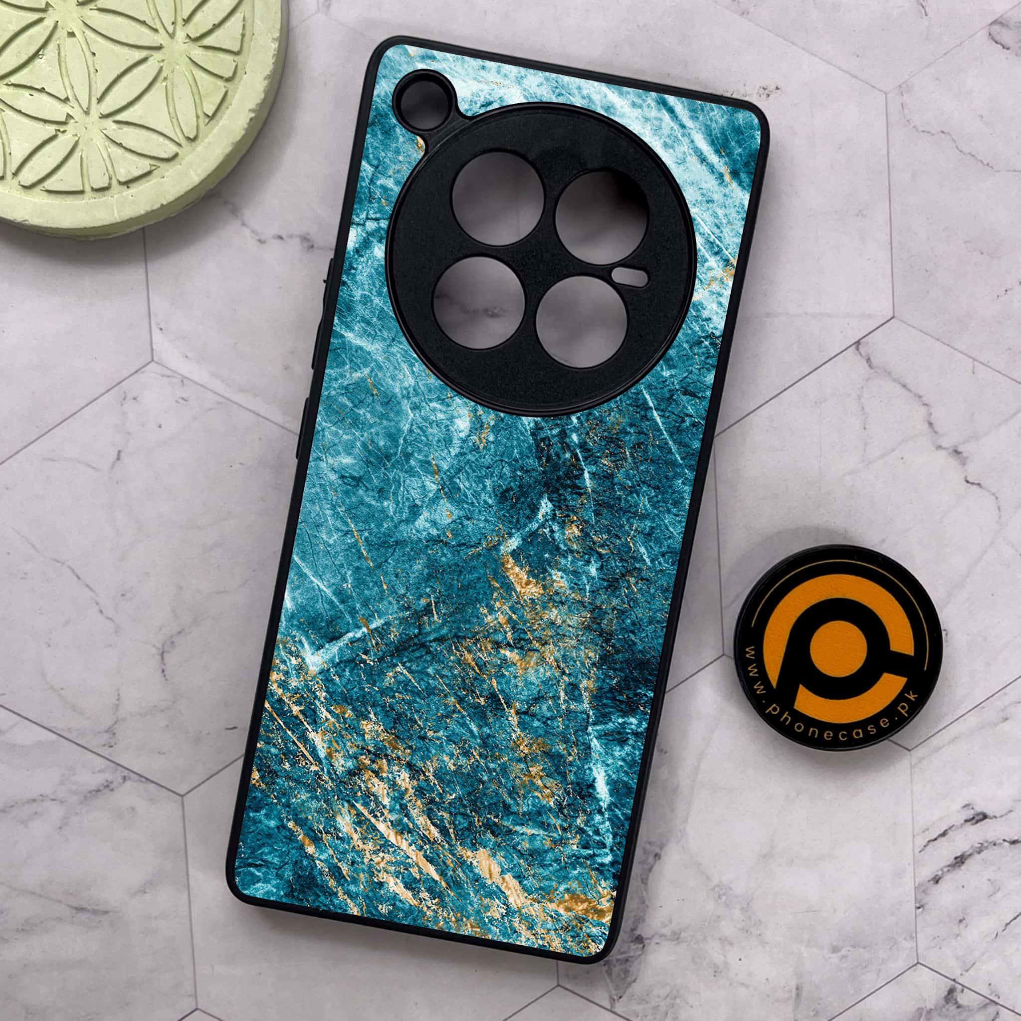 Infinix Zero 40 5G - Blue Marble 2.0 Series - Premium Metal Printed soft Bumper shock Proof Case