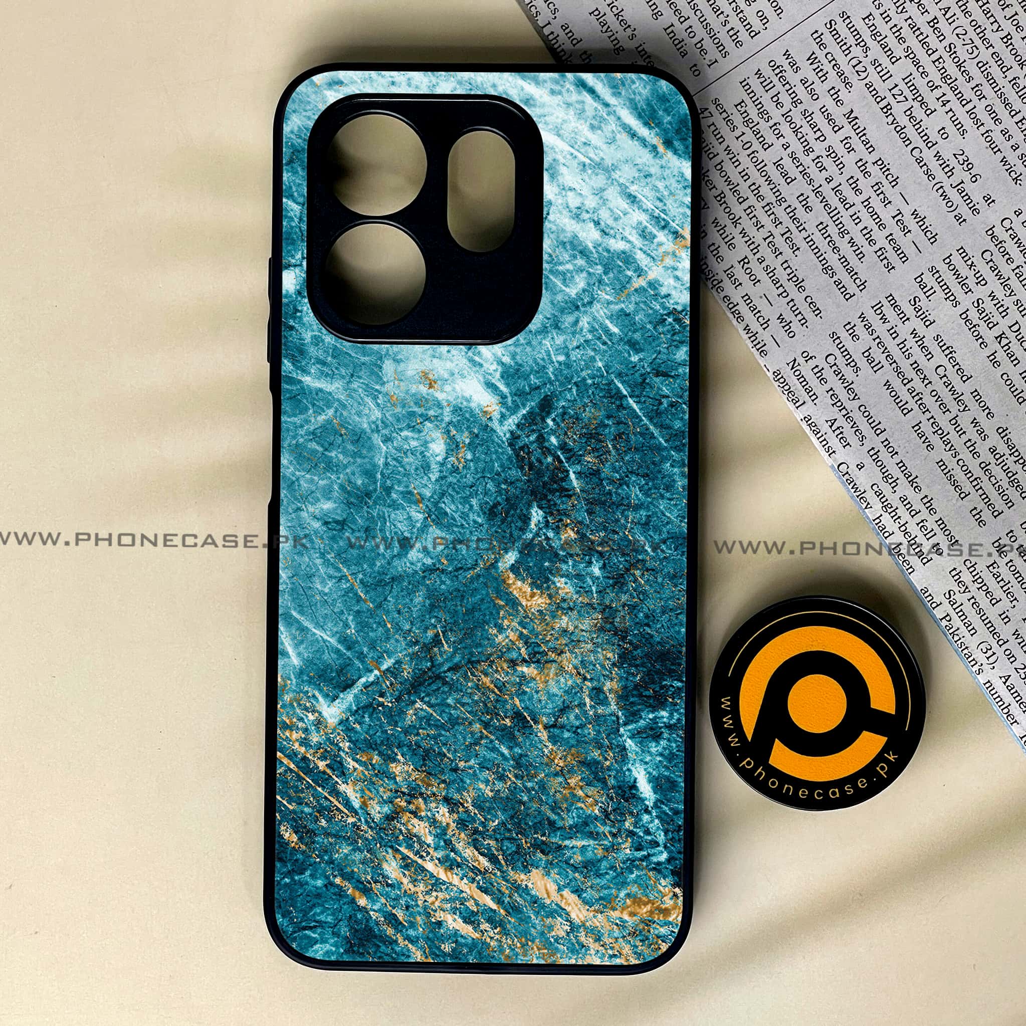 Infinix Smart 9 HD - Blue Marble 2.0 Series - Premium Metal Printed soft Bumper shock Proof Case