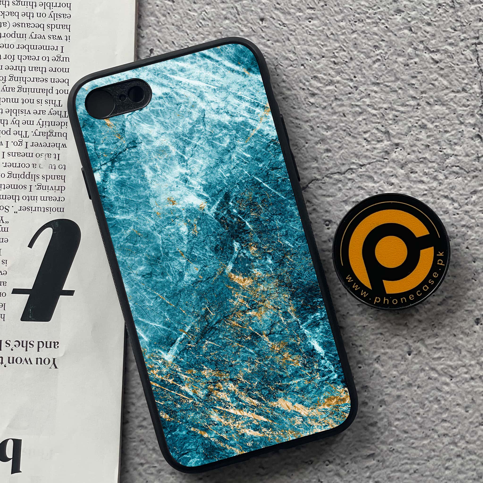 iPhone 7 / 8 - Blue Marble Series V 2.0 - Premium Printed Glass soft Bumper shock Proof Case