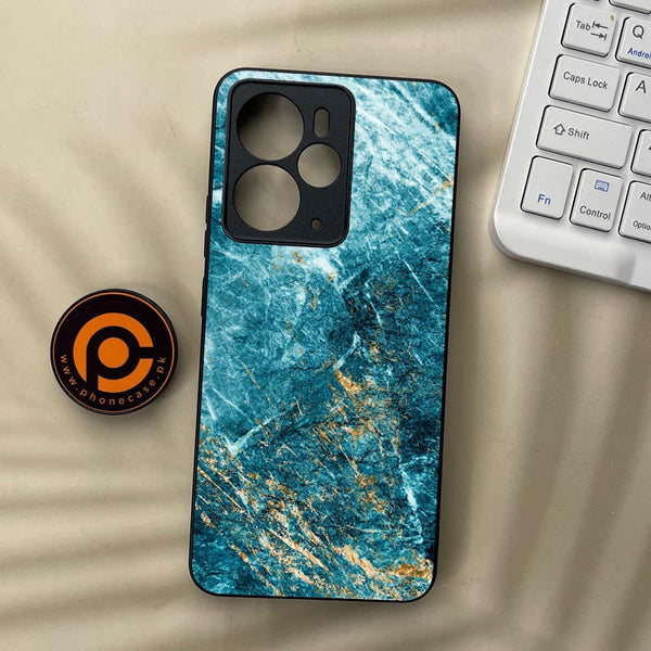 Realme 14 5G - Blue Marble 2.0 Series - Premium Metal Printed soft Bumper Shock Proof Case