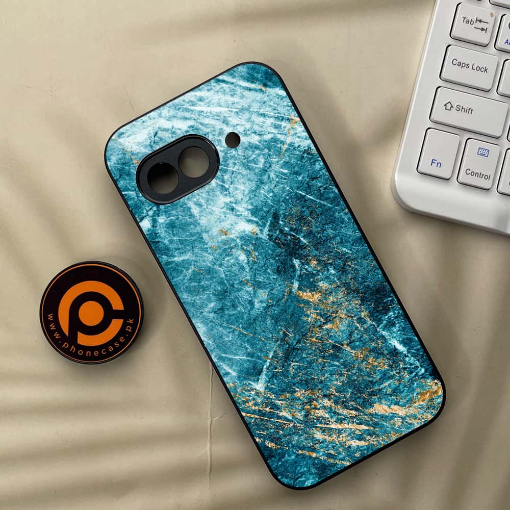 Google Pixel 9a - Blue Marble 2.0 Series - Premium Metal Printed soft Bumper Shock Proof Case