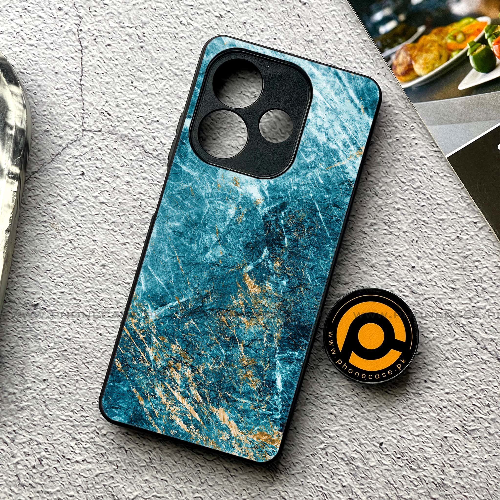 Oppo A5 Pro - Blue Marble 2.0 Series - Premium Metal Printed soft Bumper shock Proof Case