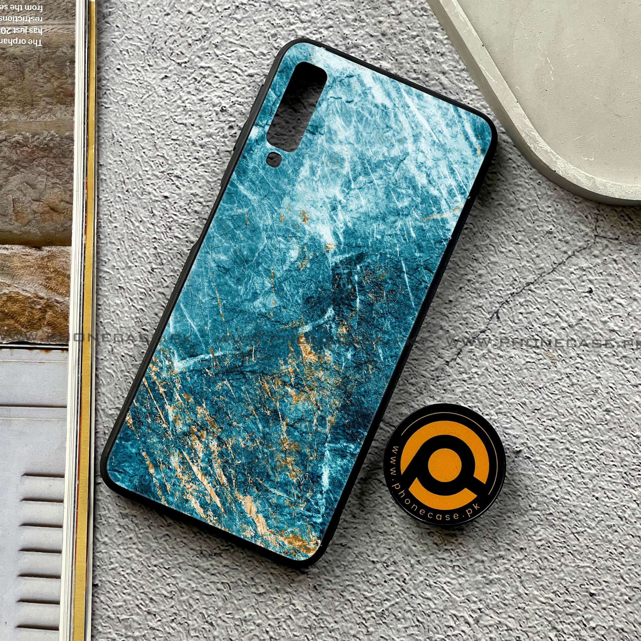 Galaxy A7 2018 - Blue Marble 2.0 Series - Premium Printed Metal soft Bumper shock Proof Case