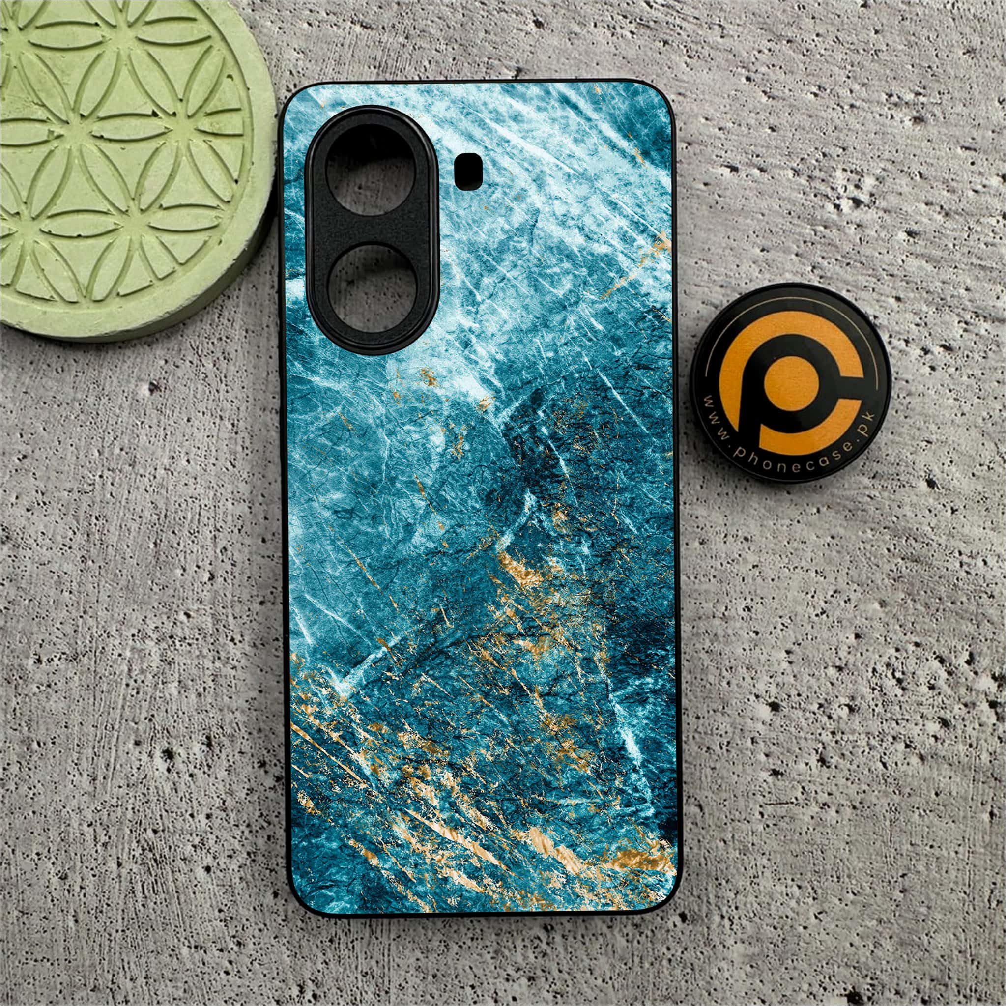 Xiaomi Redmi Turbo 4 - Blue Marble 2.0 Series - Premium Metal Printed soft Bumper shock Proof Case