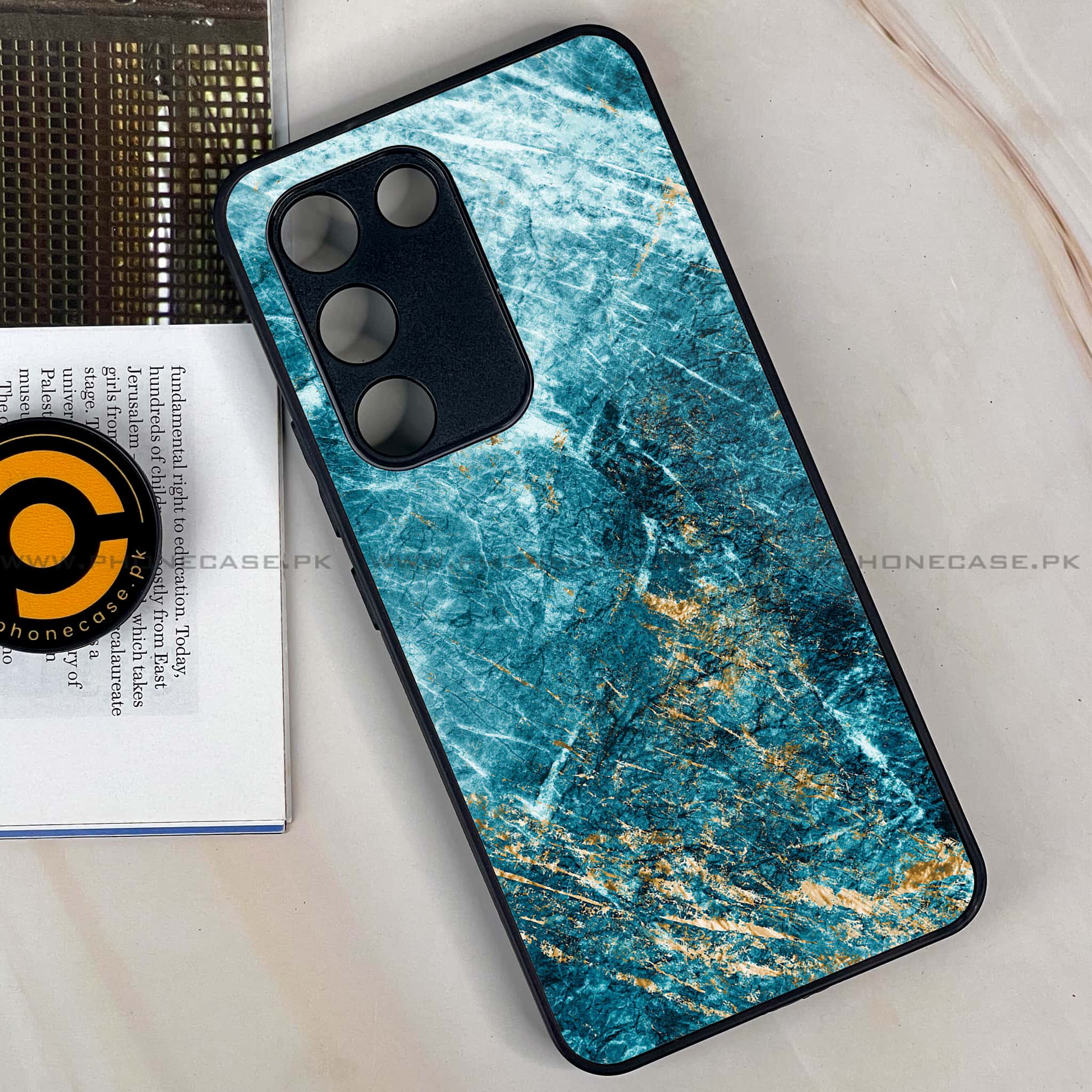 Vivo Y200e - Blue Marble 2.0 Series - Premium Metal Printed soft Bumper shock Proof Case