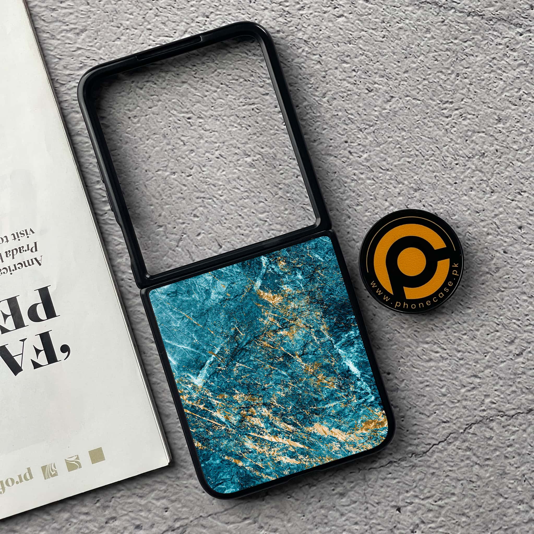 Xiaomi Mix Flip - Blue Marble 2.0 Series - Premium Metal  Printed soft Bumper shock Proof Case