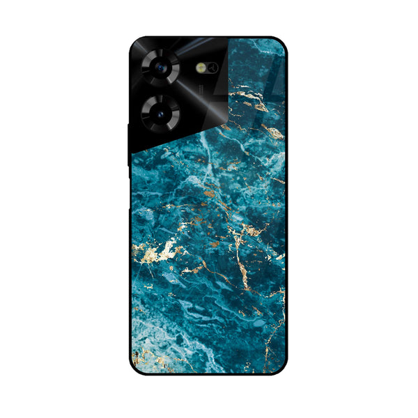 Tecno Pova 5 - Blue Marble 2.0 Series - Premium Printed Glass soft Bumper shock Proof Case