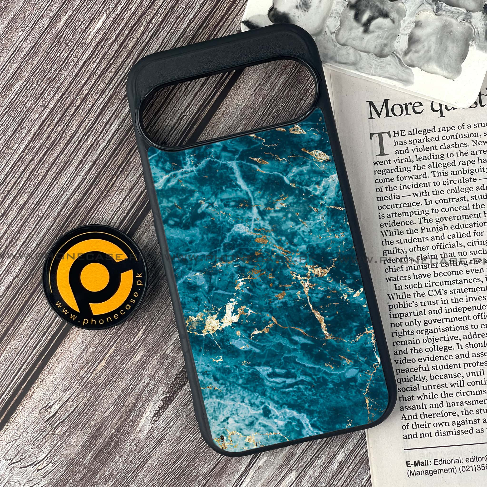 Google Pixel 9 Pro - Blue Marble 2.0 Series - Premium Printed Glass soft Bumper shock Proof Case