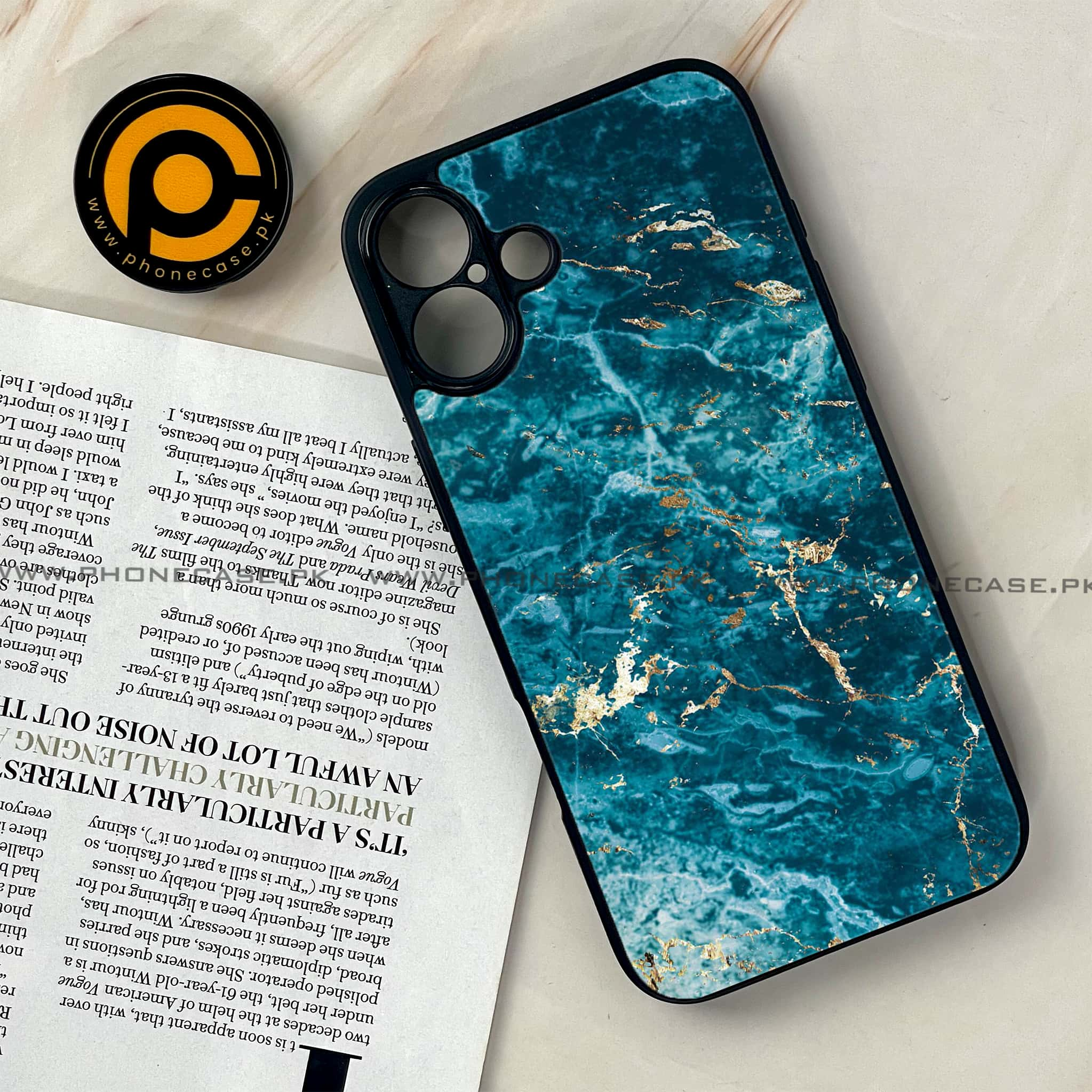 iPhone 16 - Blue Marble 2.0 Series - Premium Printed Glass soft Bumper shock Proof Case