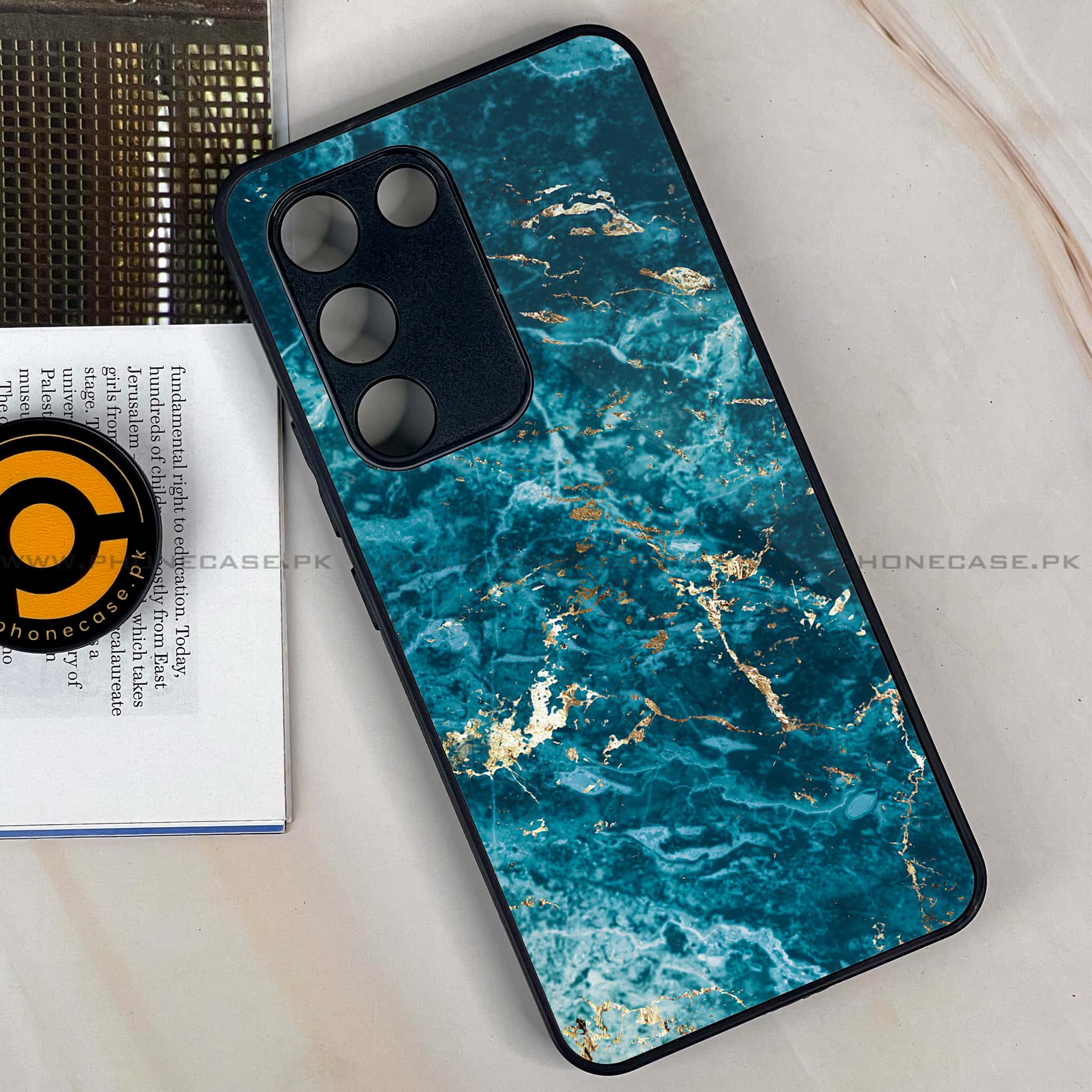 Vivo Y200e - Blue Marble 2.0 Series - Premium Metal Printed soft Bumper shock Proof Case