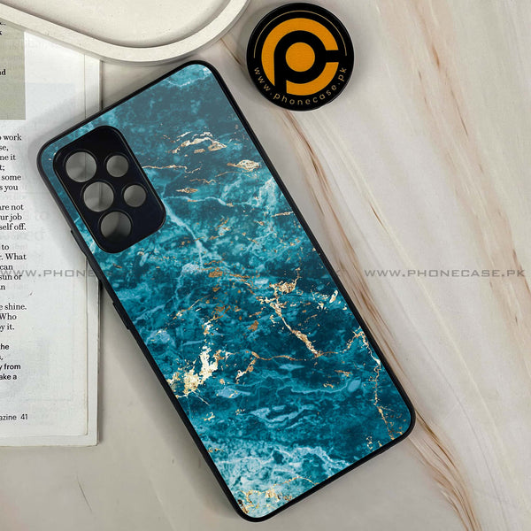 Samsung Galaxy A32 4G - Blue Marble Design 1 V 2.0 - Premium Printed Glass soft Bumper shock Proof Case