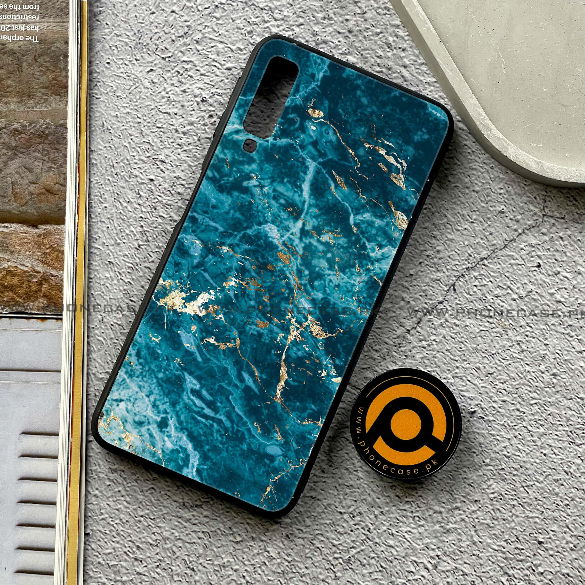 Galaxy A7 2018 - Blue Marble 2.0 Series - Premium Printed Metal soft Bumper shock Proof Case