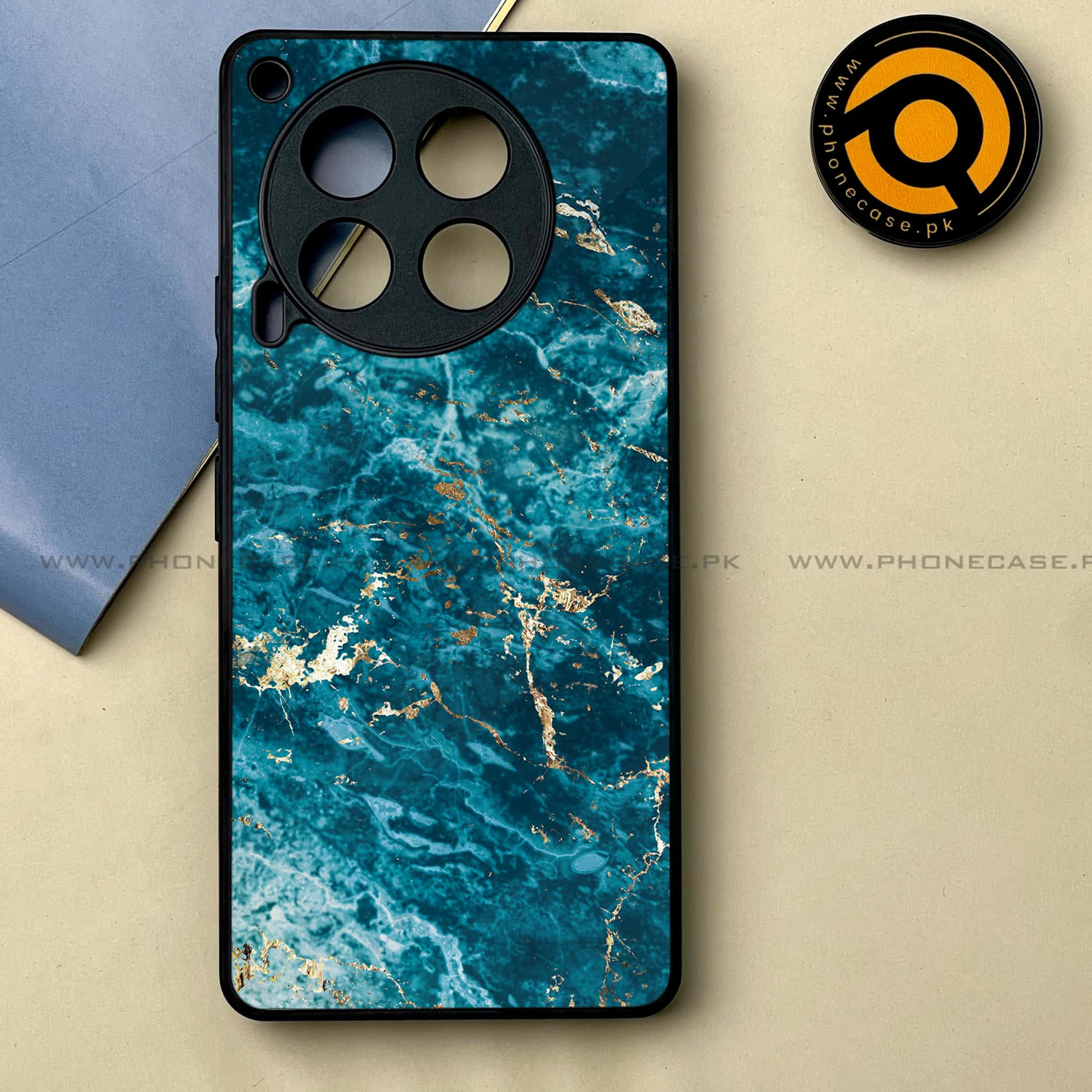 Tecno Camon 30 - Blue Marble 2.0 Series -  Premium Printed Metal soft Bumper shock Proof Case