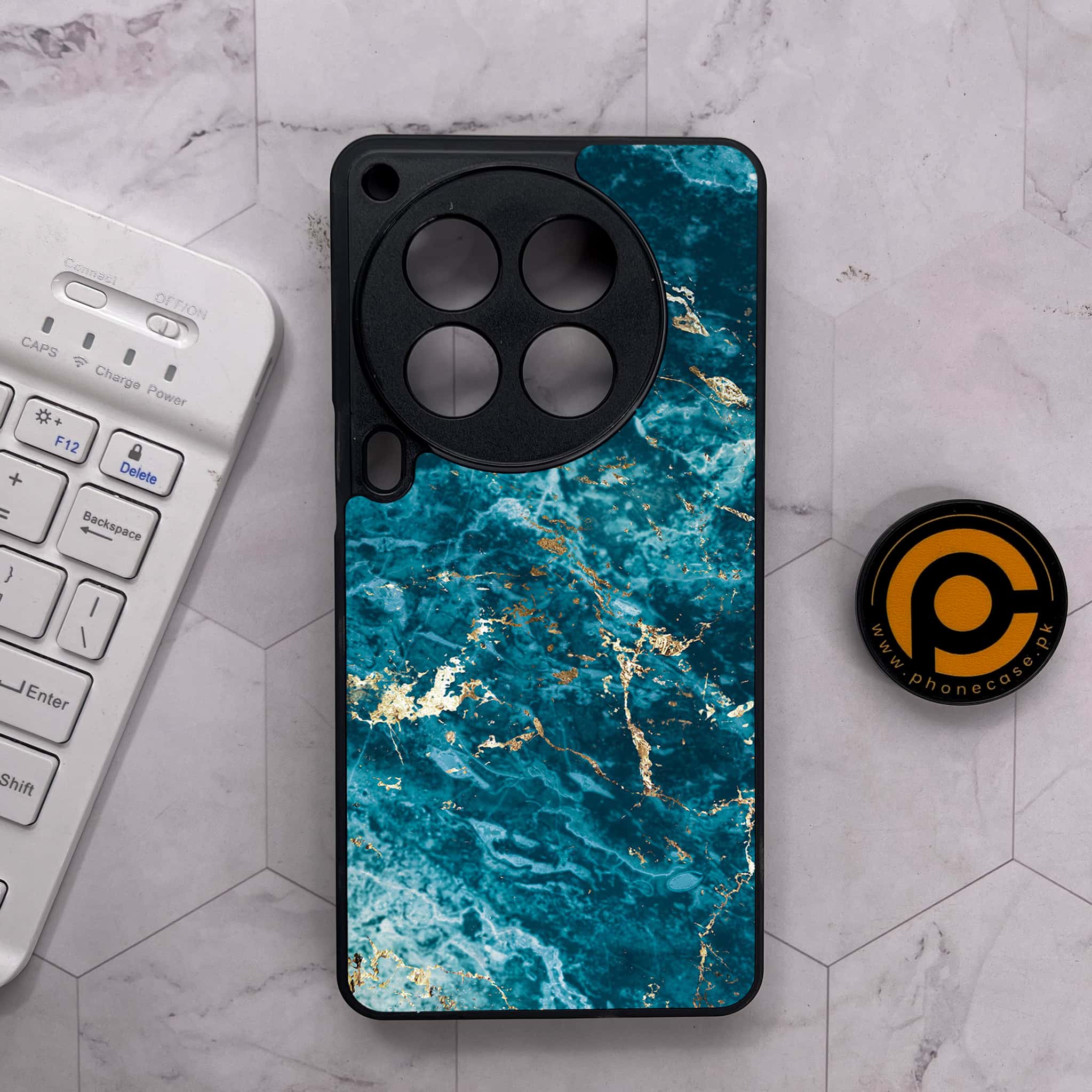 Tecno Camon 30 Premier - Blue Marble 2.0 Series - Premium Metal Printed soft Bumper shock Proof Case
