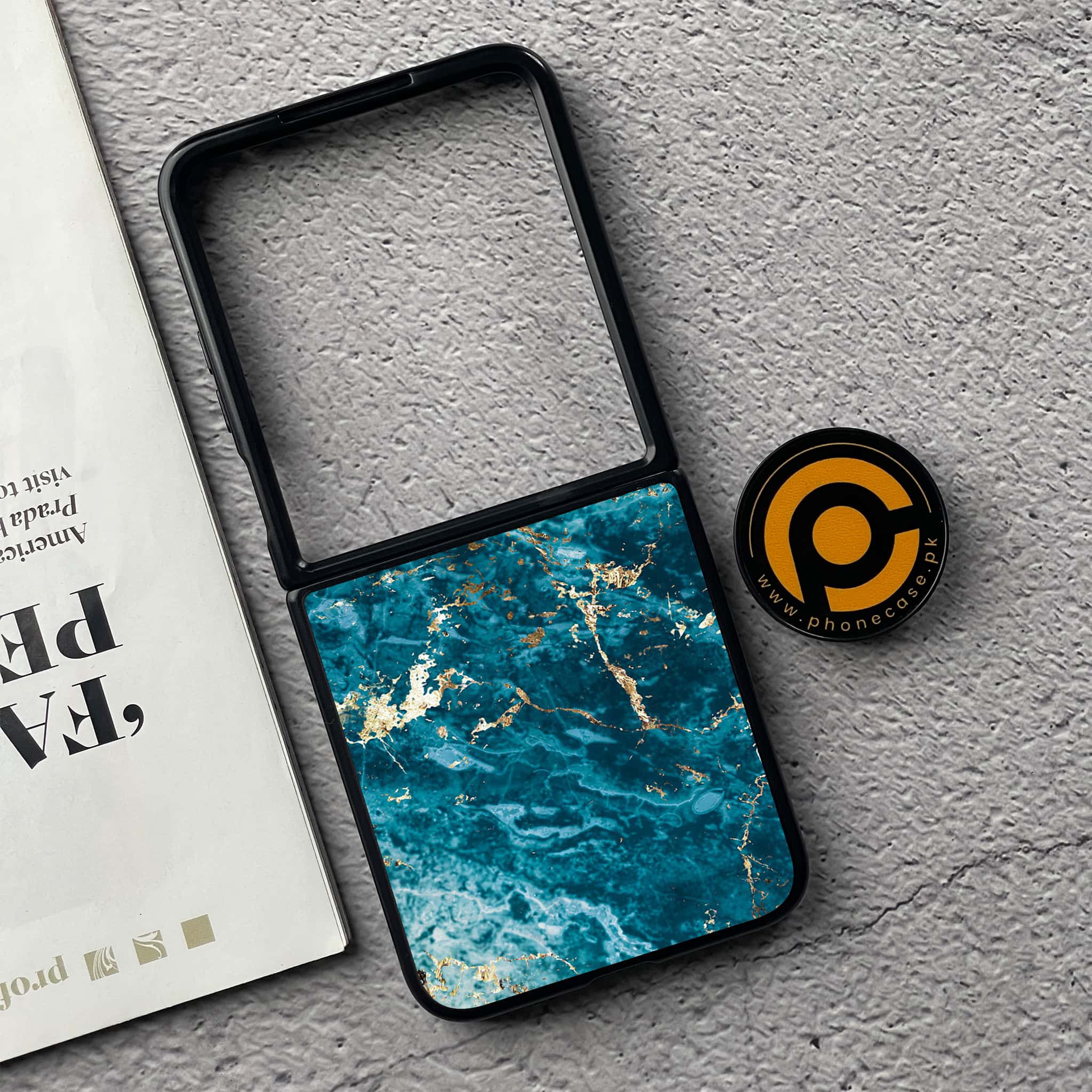 Xiaomi Mix Flip - Blue Marble 2.0 Series - Premium Metal  Printed soft Bumper shock Proof Case