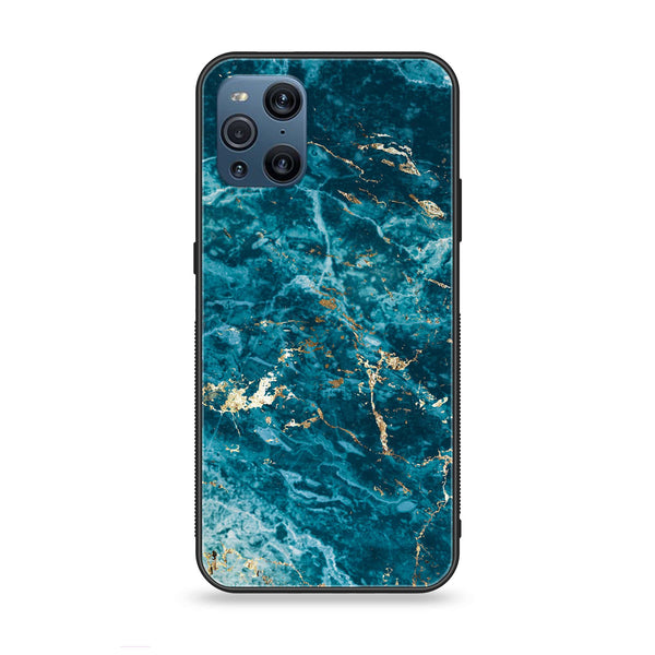 Oppo Find X3 - Blue Marble 2.0 Series - Premium Printed Glass soft Bumper shock Proof Case