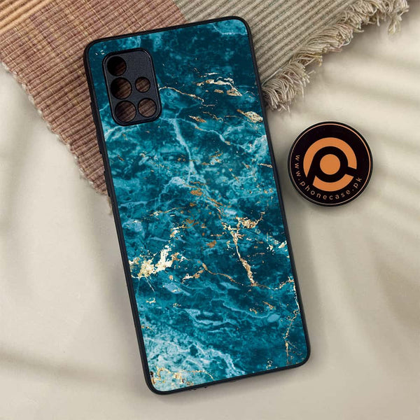 Samsung Galaxy A71 - Blue Marble 2.0 Series - Premium Metal Printed soft Bumper shock Proof Case