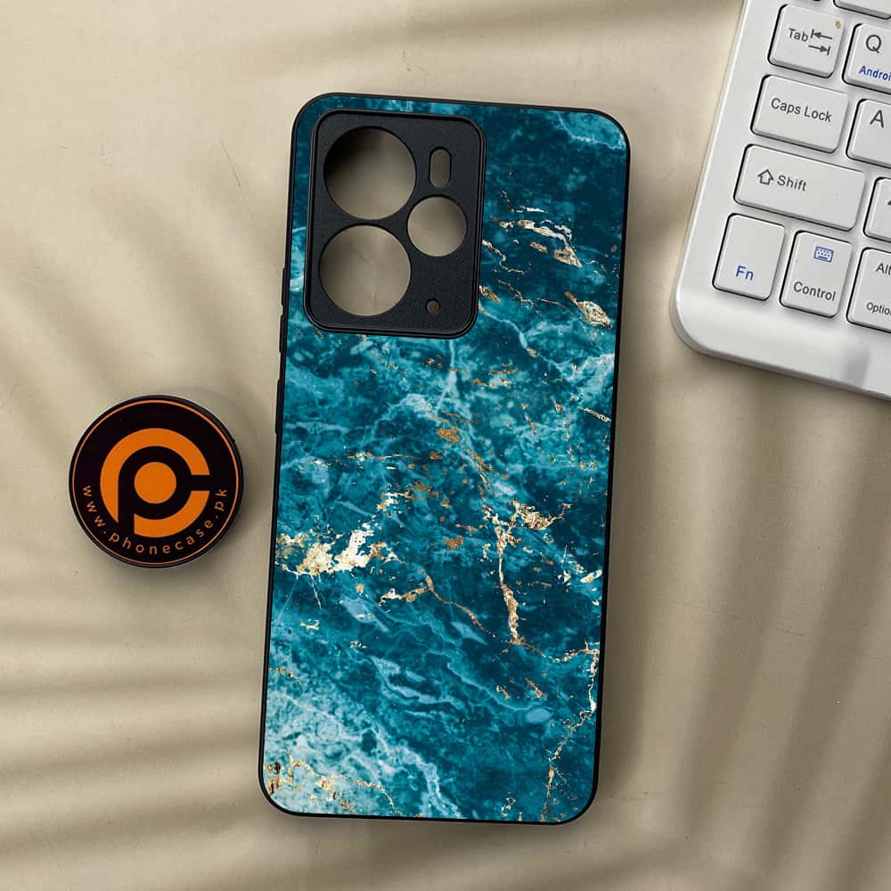 Realme 14 5G - Blue Marble 2.0 Series - Premium Metal Printed soft Bumper Shock Proof Case
