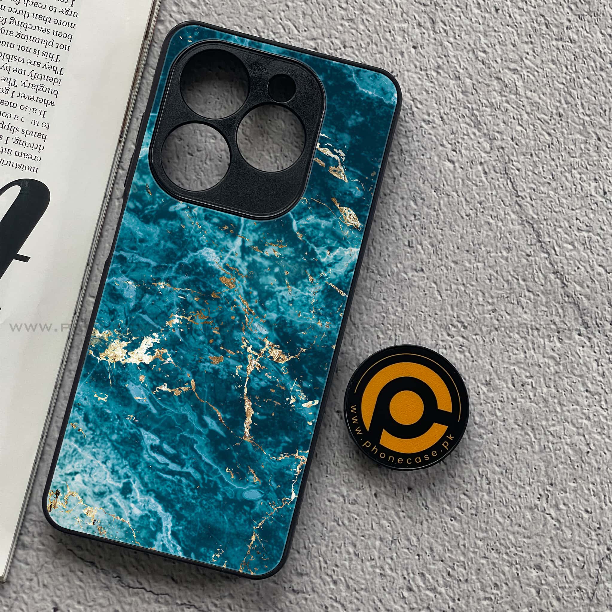 Tecno Spark 20C - Blue Marble Series V 2.0 - Premium Printed Glass soft Bumper shock Proof Case