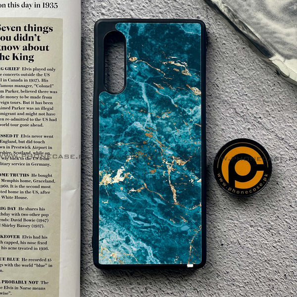 LG G9 - Blue Marble 2.0 Series - Premium Metal Printed soft Bumper shock Proof Case