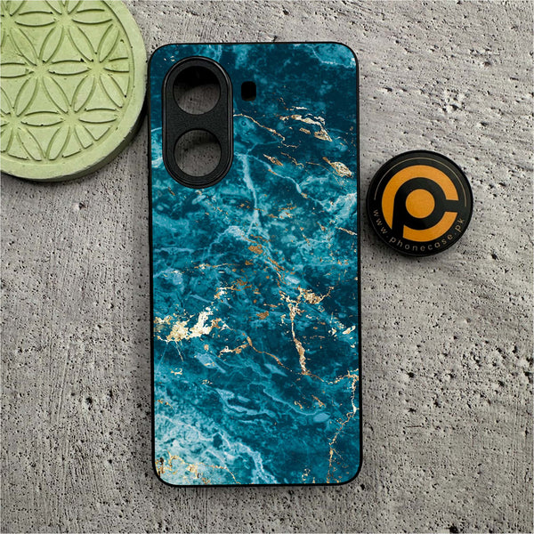 Xiaomi Redmi Turbo 4 - Blue Marble 2.0 Series - Premium Metal Printed soft Bumper shock Proof Case