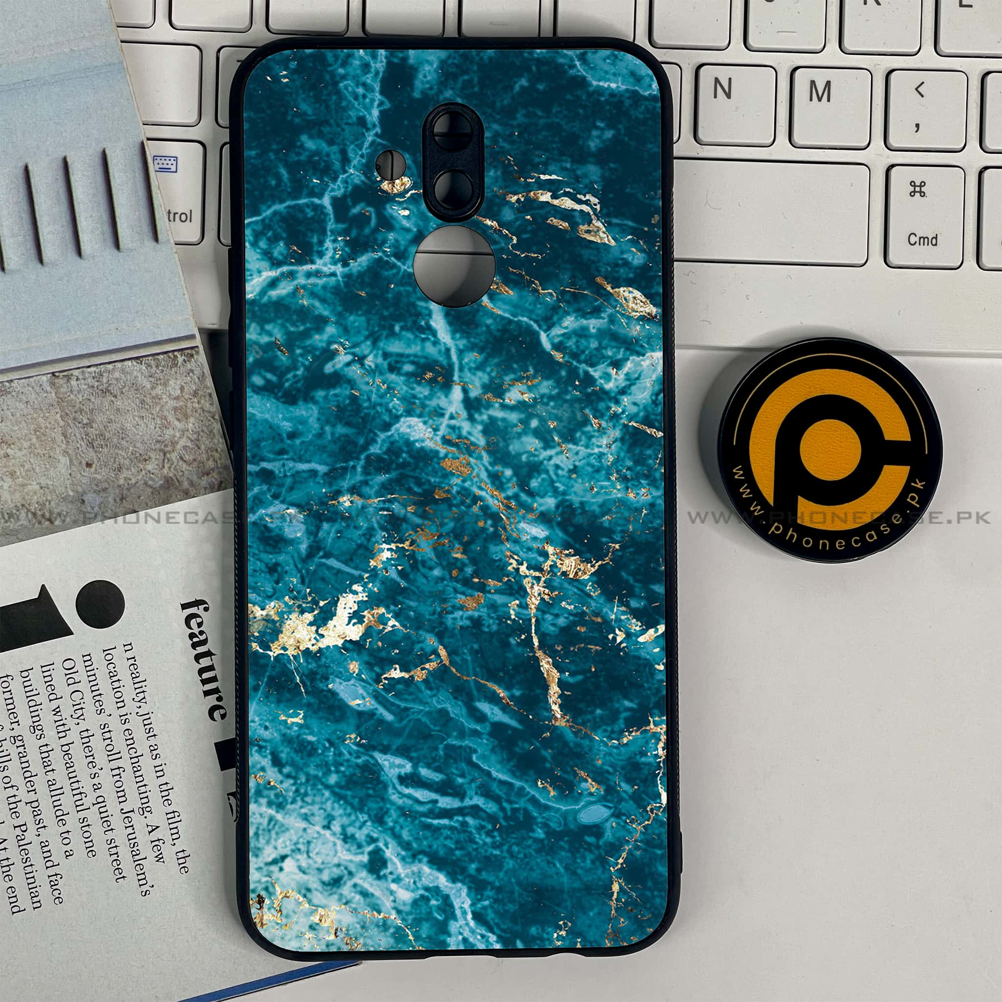 Huawei Mate 20 Lite - Blue Marble 2.0 Series - Premium Printed Glass soft Bumper shock Proof Case