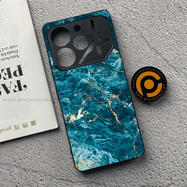 Tecno Pova 6 Pro - Blue Marble 2.0 Series - Premium Printed Glass soft Bumper shock Proof Case
