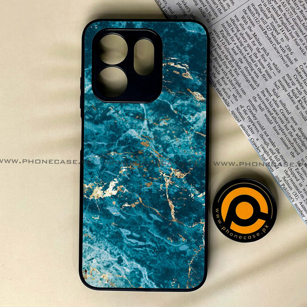 Infinix Smart 9 HD - Blue Marble 2.0 Series - Premium Metal Printed soft Bumper shock Proof Case