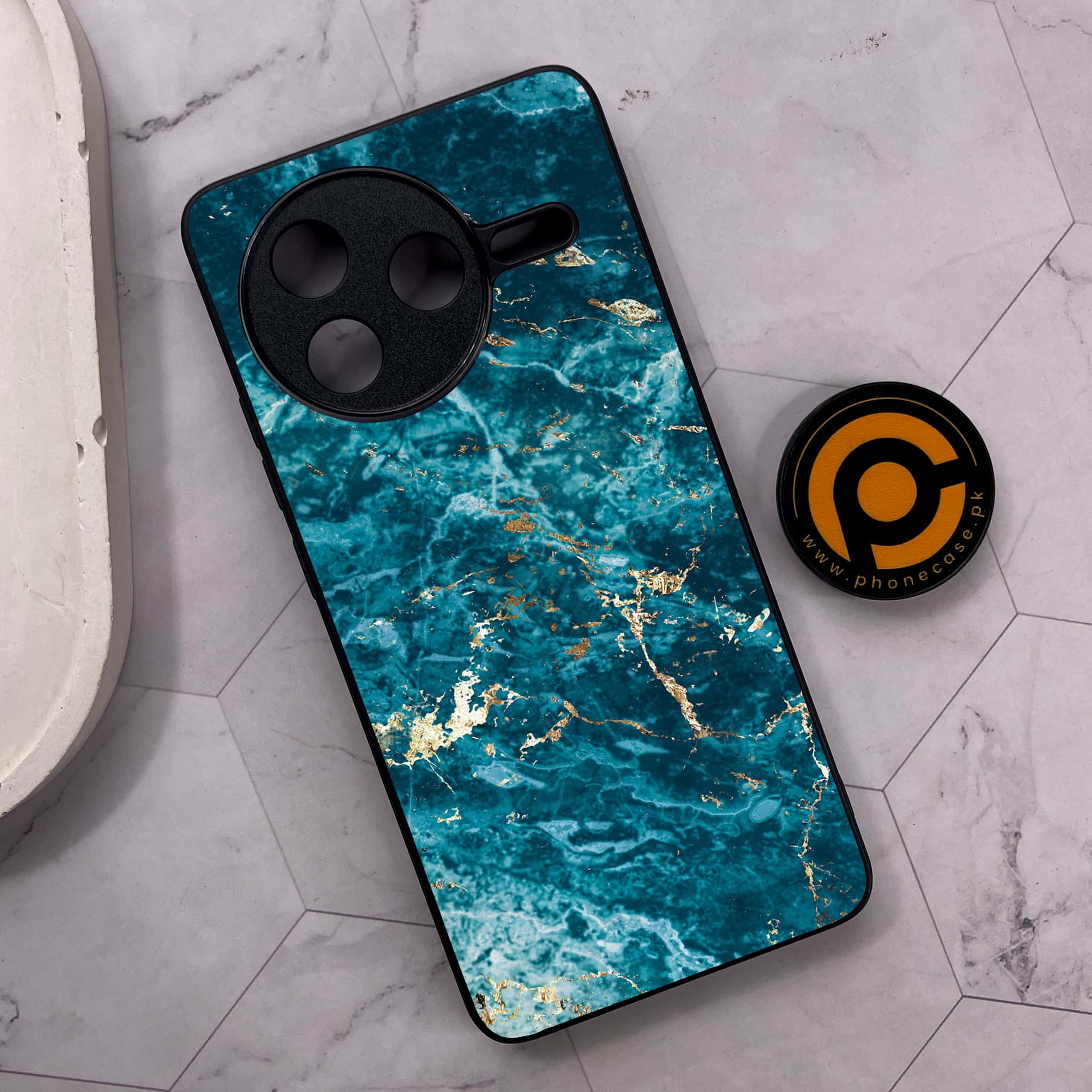 Xiaomi Poco F7 Pro 5G - Blue Marble 2.0 Series - Premium Metal Printed soft Bumper shock Proof Case