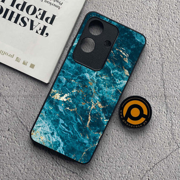 Realme Note 60x - Blue Marble 2.0 Series - Premium Metal  Printed soft Bumper shock Proof Case