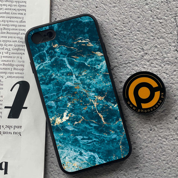 iPhone 7 / 8 - Blue Marble Series V 2.0 - Premium Printed Glass soft Bumper shock Proof Case