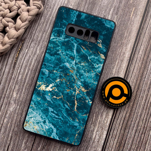 Samsung Galaxy Note 8 - Blue Marble 2.0 Series - Premium Metal Printed soft Bumper shock Proof Case