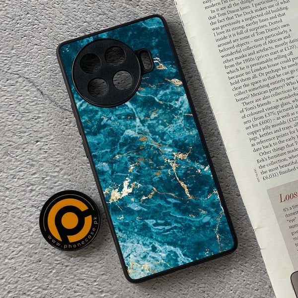 Tecno Spark 20 pro plus - Blue Marble 2.0 Series - Premium Printed Glass soft Bumper shock Proof Case