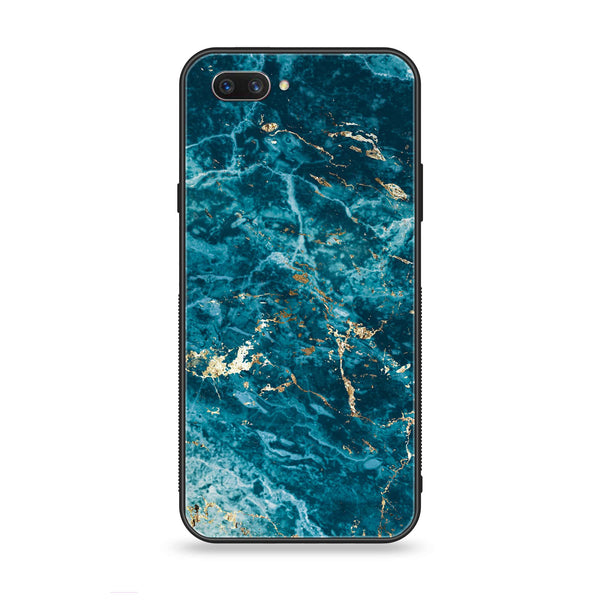 Oppo A3s - Blue Marble 2.0 Series - Premium Printed Glass soft Bumper shock Proof Case