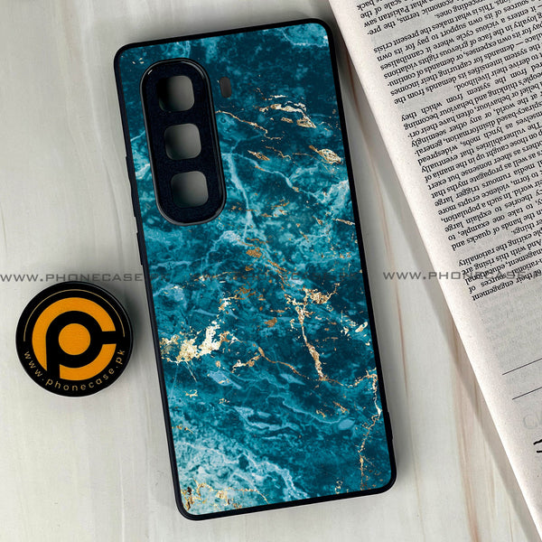 Infinix Hot 60 Pro Plus - Blue Marble 2.0 Series - Premium Metal Printed soft Bumper shock Proof Case
