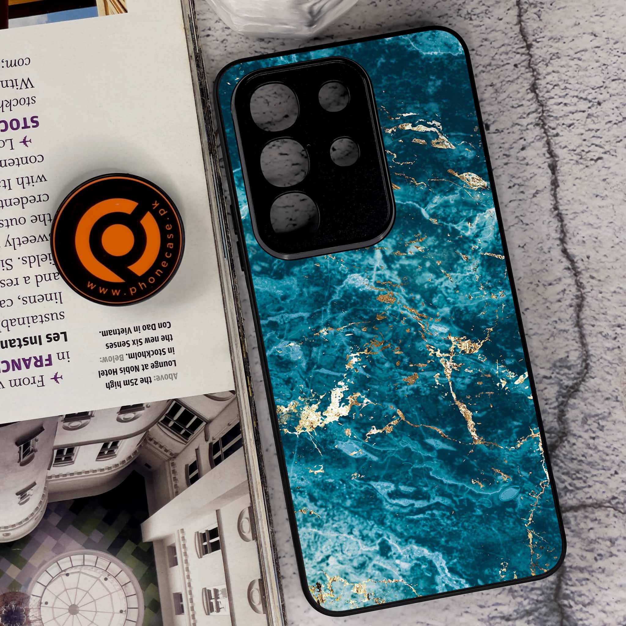 Vivo Y29 4G - Blue Marble 2.0 Series - Premium Metal Printed soft Bumper Shock Proof Case