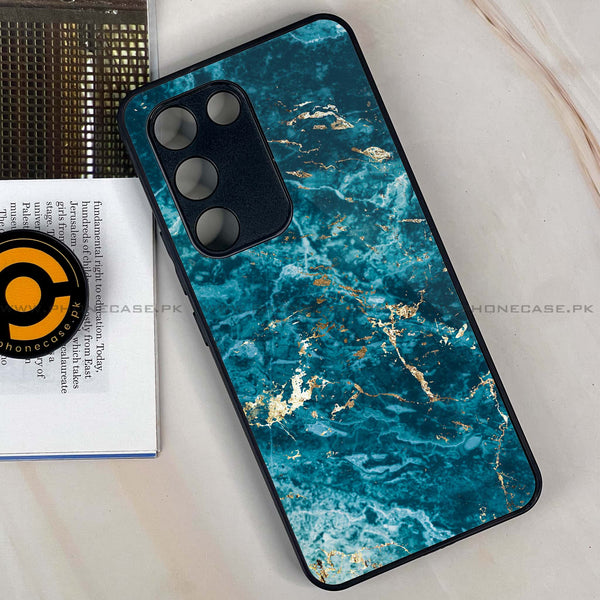 Vivo V30 Lite 4G - Blue Marble 2.0 Series - Premium Metal Printed soft Bumper shock Proof Case